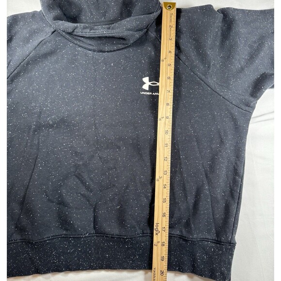 Under Armour Womens Pullover Crop Mock Neck Sweatshirt Splatter Black Small - Picture 3 of 5